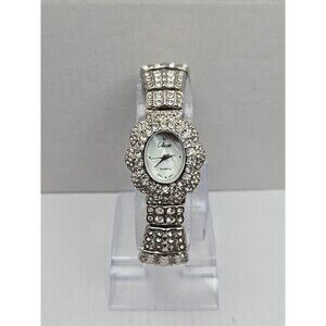 Collezio Womens Quartz Rhinestone Art Deco Bracelet Watch Silver New Battery